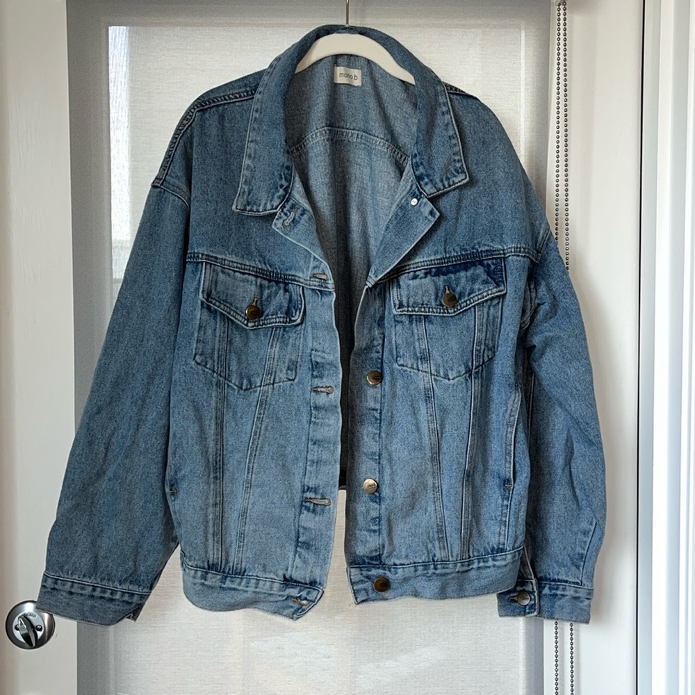 Oversized Grey Bandit Lightweight Denim Jacket